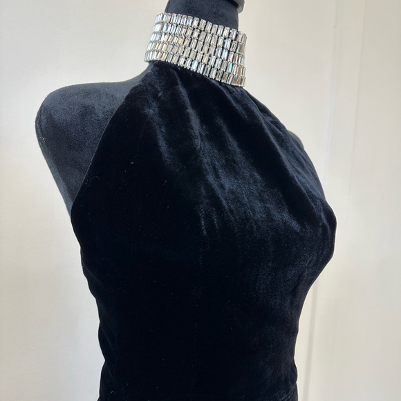 RASARIO Velvet maxi dress with a crystal embellished neck Dress - Picture 8 of 13